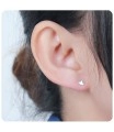 Heart Shaped Silver Ear Stud STS-5308